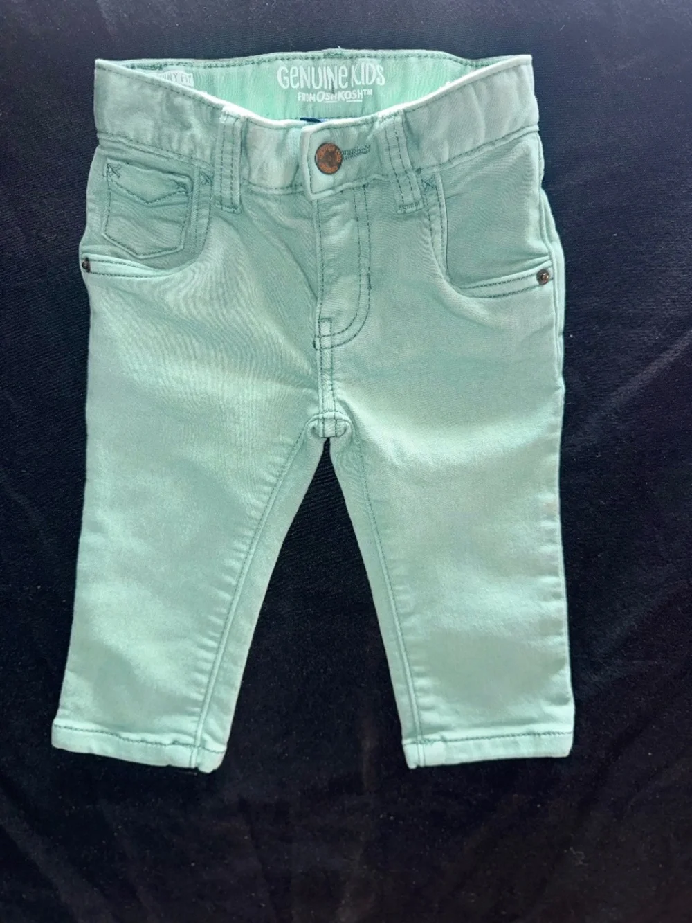 OshKosh Bgosh Girls Mint skinny jeans 12M